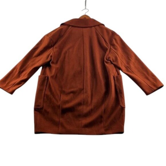 Topshop Peacoat Burnt Orange Wool Blend Coat Women's Size 10 NWT - Picture 2 of 10